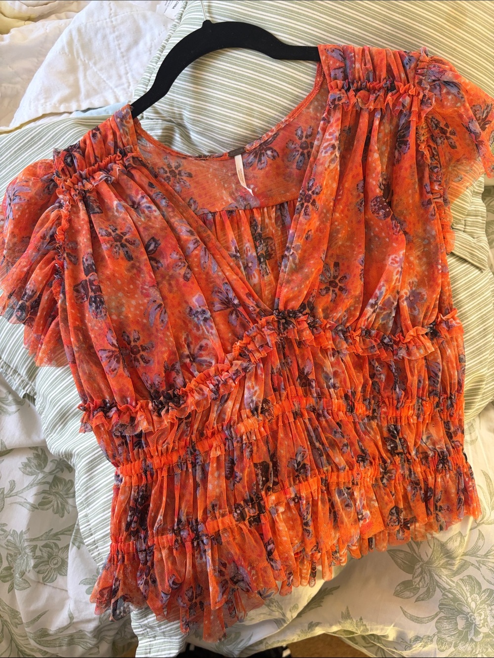 Free People tiered smocked ruffle top